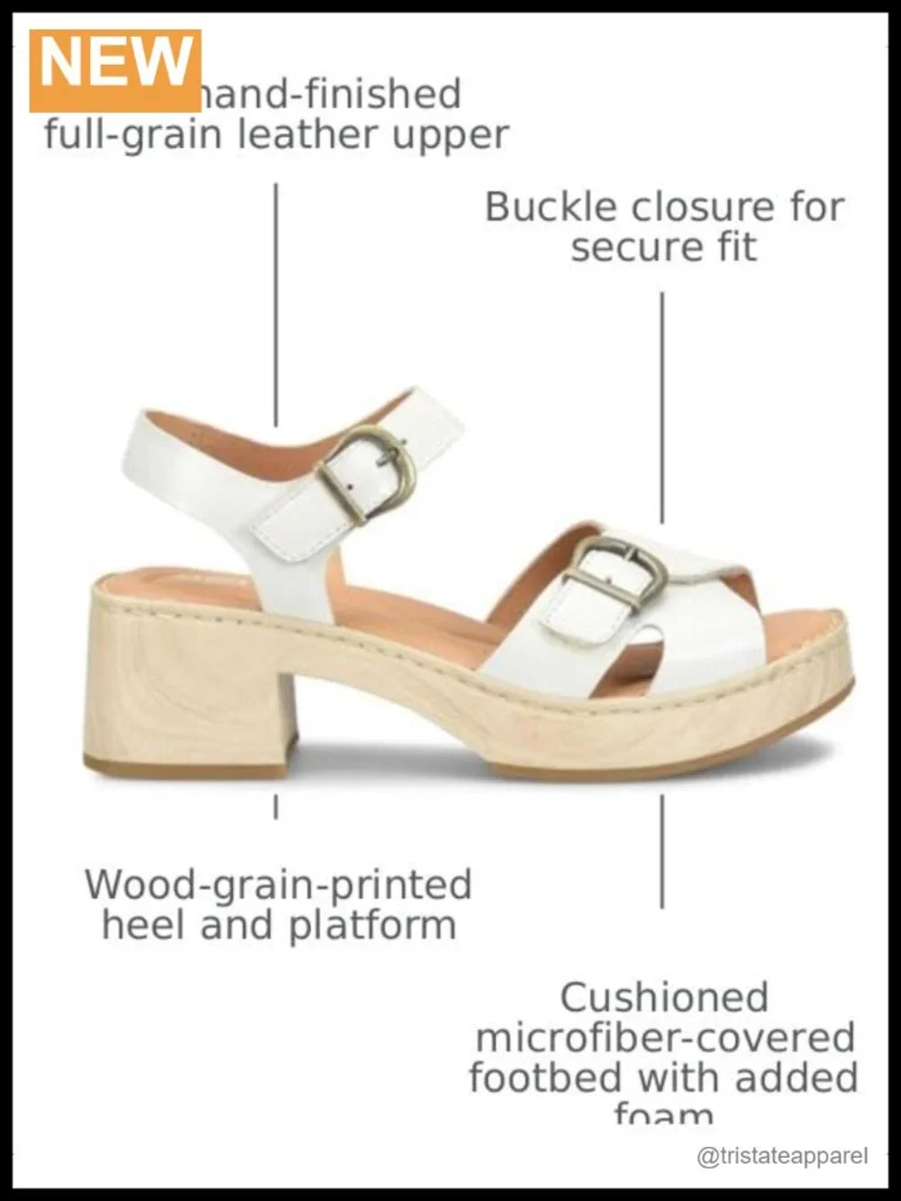Born Women's Bella Leather Platform Sandal Comfort Buckle